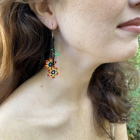 Mexican beaded earrings - twins