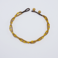 Double beaded anklet - yellow