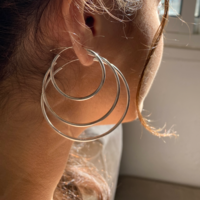 big silver hoop earrings