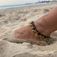 Macrame anklet with spirals