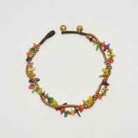 Double beaded anklet - mixed colors