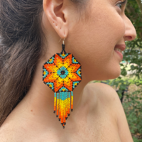 Mexican beaded earrings - spring