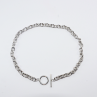 Necklace with a round clasp - silver-plated