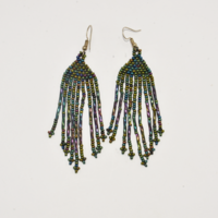 Mexican beaded earrings - lake