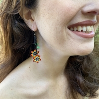 Mexican beaded earrings - twins