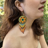 Mexican beaded earrings - peyote