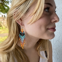 Mexican beaded earrings - oasis