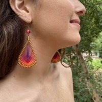 Colorful drop earrings - pink