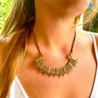 Handmade tribal brass necklace