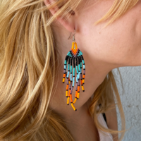 Mexican beaded earrings - oasis