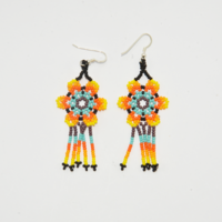 Mexican beaded earrings - flower