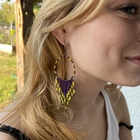 Mexican beaded earrings - night