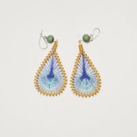 Colorful drop earrings - blue