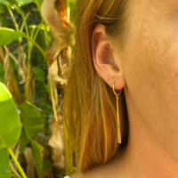 hoop earrings with a hanging rod