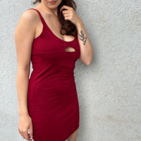 red half moon dress