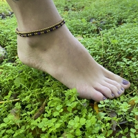 Double beaded anklet - purple