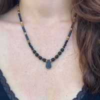 A necklace of lava stones