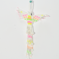 Beaded hummingbird - white