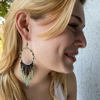 Mexican beaded earrings - forest