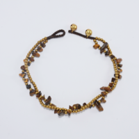 Double beaded anklet - tiger eye