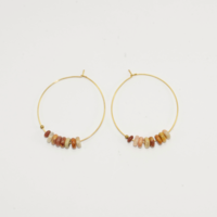 Hoop earrings with stones