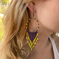 Mexican beaded earrings - night