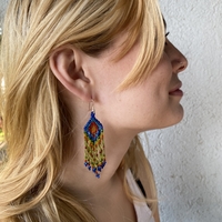 Mexican beaded earrings - rainbow