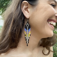 Mexican beaded earrings - sunset