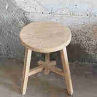 שרפרף עץ עגול