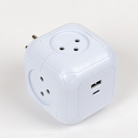 קובייה חשמלית 4 שקעים+ שקע USB ו Type C
