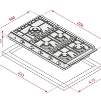 כיריים גז 5 להבות דגם EX-90.1 5G תקה TEKA