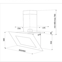 קולטי אדים צמוד קיר דגם DVT-650 תקה TEKA