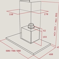 קולט אדים נירוסטה פנל זכוכית דגם DH-985 תקה TEKA