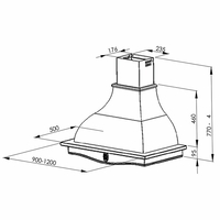 קולט אדים ארובה כפרי דגם TRENTO PAGODA בומפני Bompani