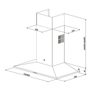 קולט אדים צמוד קיר דגם DSS-985 \ 785 תקה TEKA