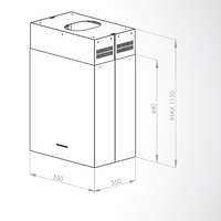 קולט אדים צינור ריבועי דגם BO7301 ISO 90WH/BK בומפני Bompani