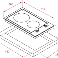 כיריים קרמיות דומינו דגם EFX-30 2H.T תקה TEKA