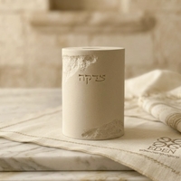 קופת צדקה עגולה דגם דמוי אבן