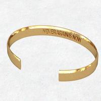 Solid 14k Yellow Gold Cuff  - NEVER AGAIN IS NOW