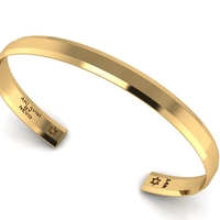 Solid 14k Yellow Gold Cuff  - NEVER AGAIN IS NOW