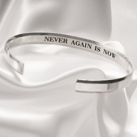 Sterling Silver Cuff  - NEVER AGAIN IS NOW