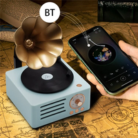 פטיפון בסגנון רטרו עם רמקול אלחוטי ן Bluetooth