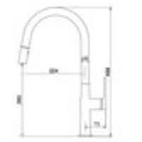 ברז מטבח נשלף גבוה | 2 מצבי זרימה | SENSE | שחור מוברש |306369BB