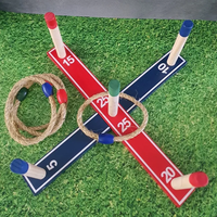 משחק מעץ לגינה/חצר: קליעה למטרה השחלת טבעות – RING TOSS