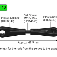 PLASTIC BALL LINKAGES (10PCS) - GOBLIN 500/570/630/700/770