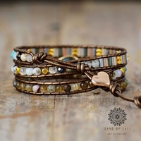 Women Ethnic Leather Wrap Bracelet