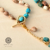 Luxury Natural Stone Y Necklace - Handmade Imperial Jasper Lariat for Women