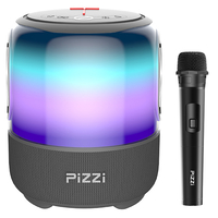 רמקול PiZZi Thunder Bass עוצמתי 60W סאונד מדהים, תאורת לד מתחלפת עם מיקרופון אלחוטי