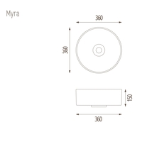 כיור מונח מעוגל Myra