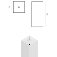 כיור עומד מרובע Sardes freestanding